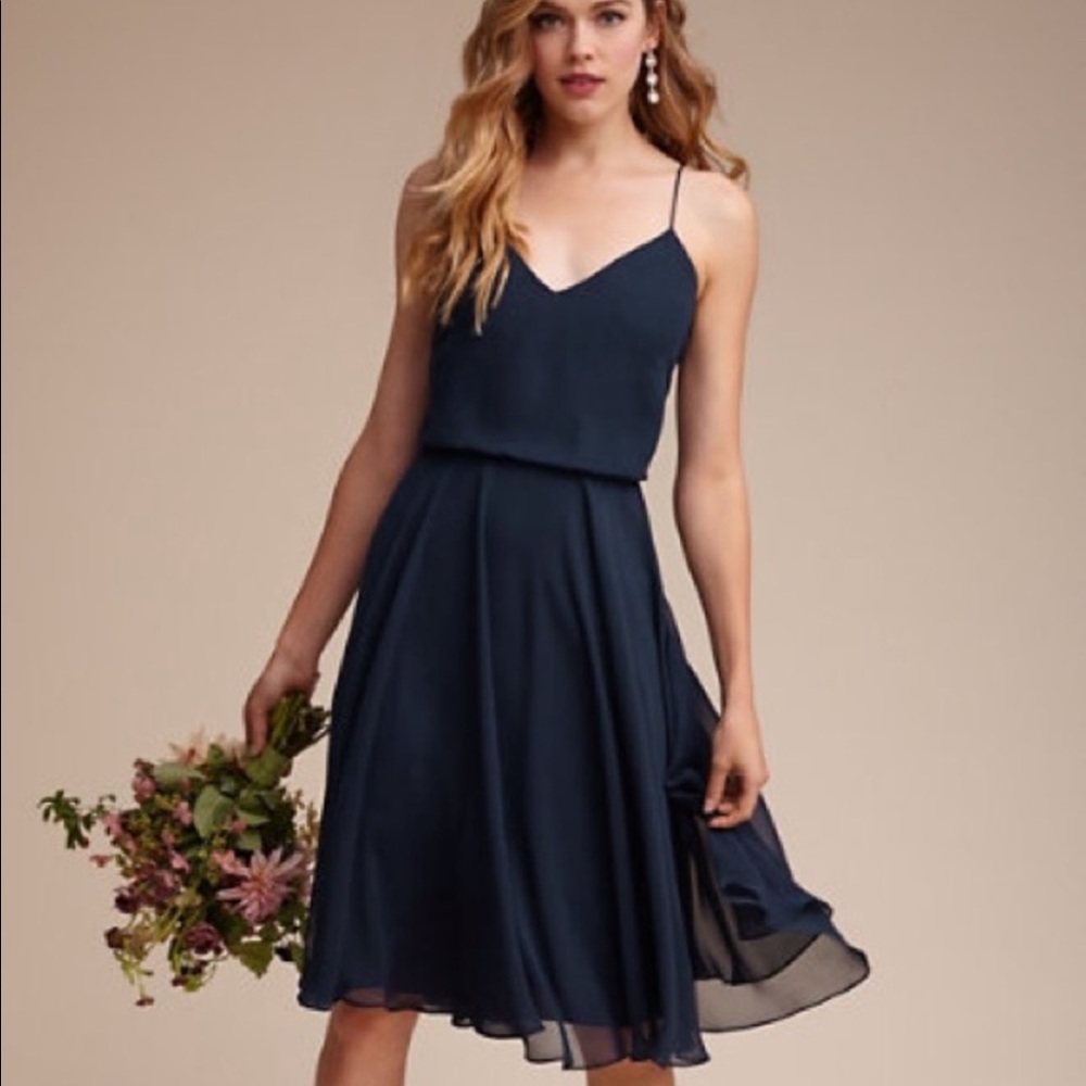 Jenny Yoo Sienn BHLDN Blue Chiffon Dress Size 12
